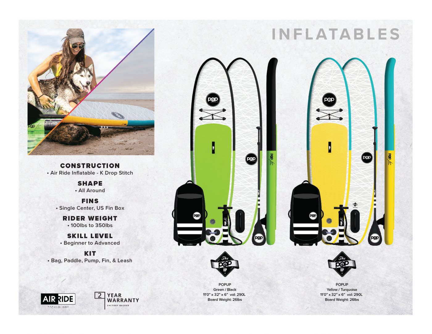 POP Pop-Up 11' Inflatable SUP Kit